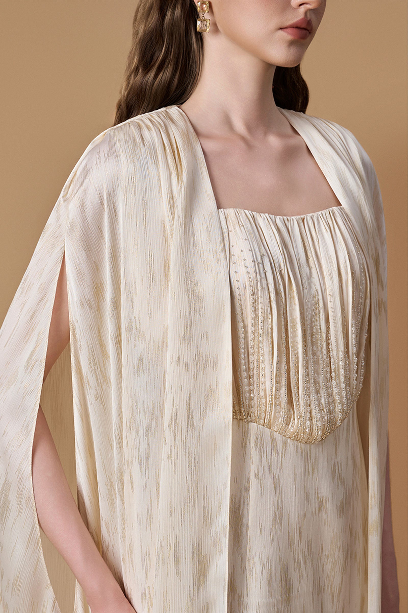 Noren Split Sleeve Maxi Dress