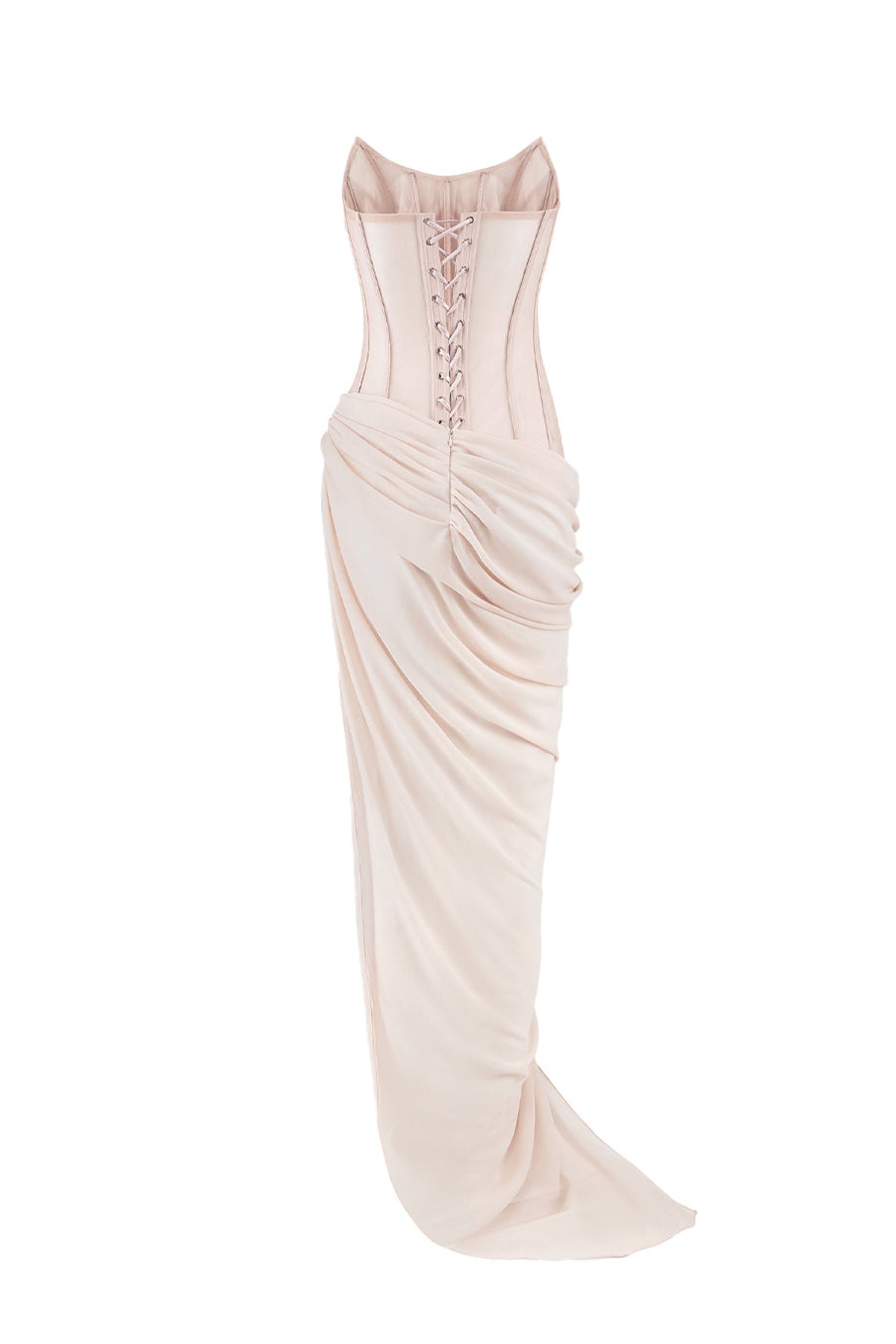 Ezra Strapless Side Slit Chiffon Long Length Dress