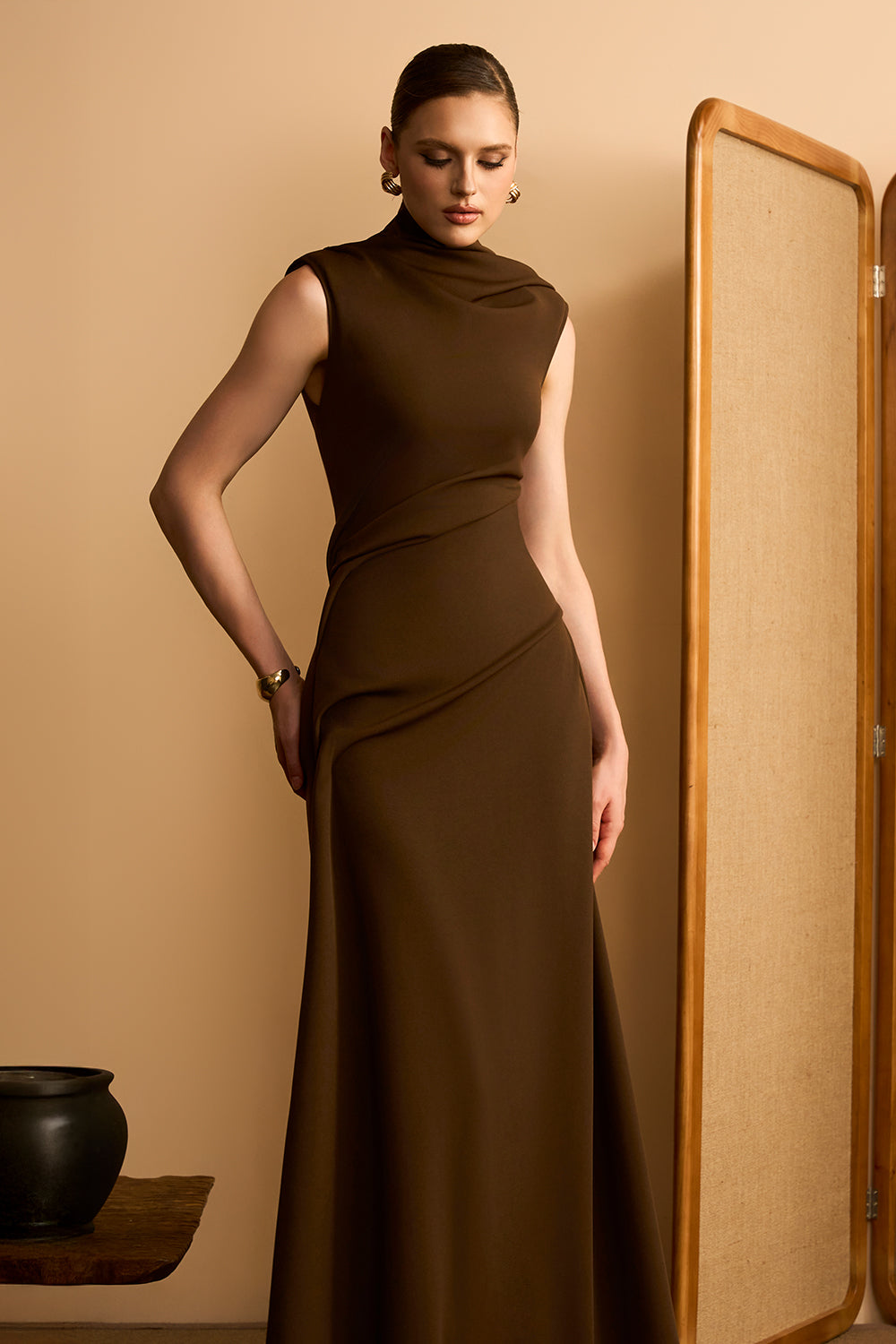 Thu Mien Draped Maxi Dress