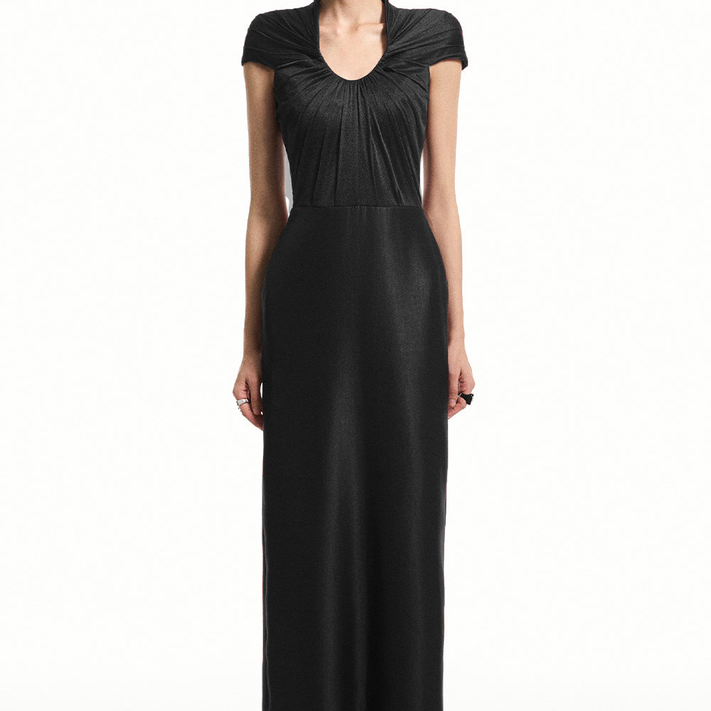 Eve Sheath Pleated Maxi Dress