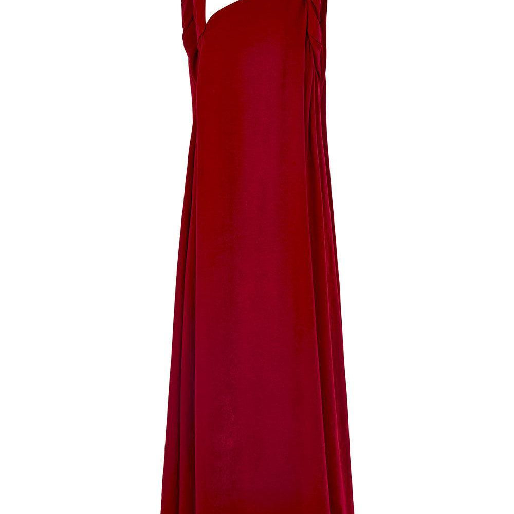 Hy Flared Strappy Velvet Floor Length Dress - MEAN BLVD