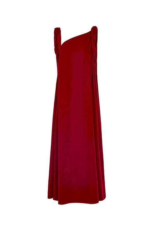 Hy Flared Strappy Velvet Floor Length Dress - MEAN BLVD