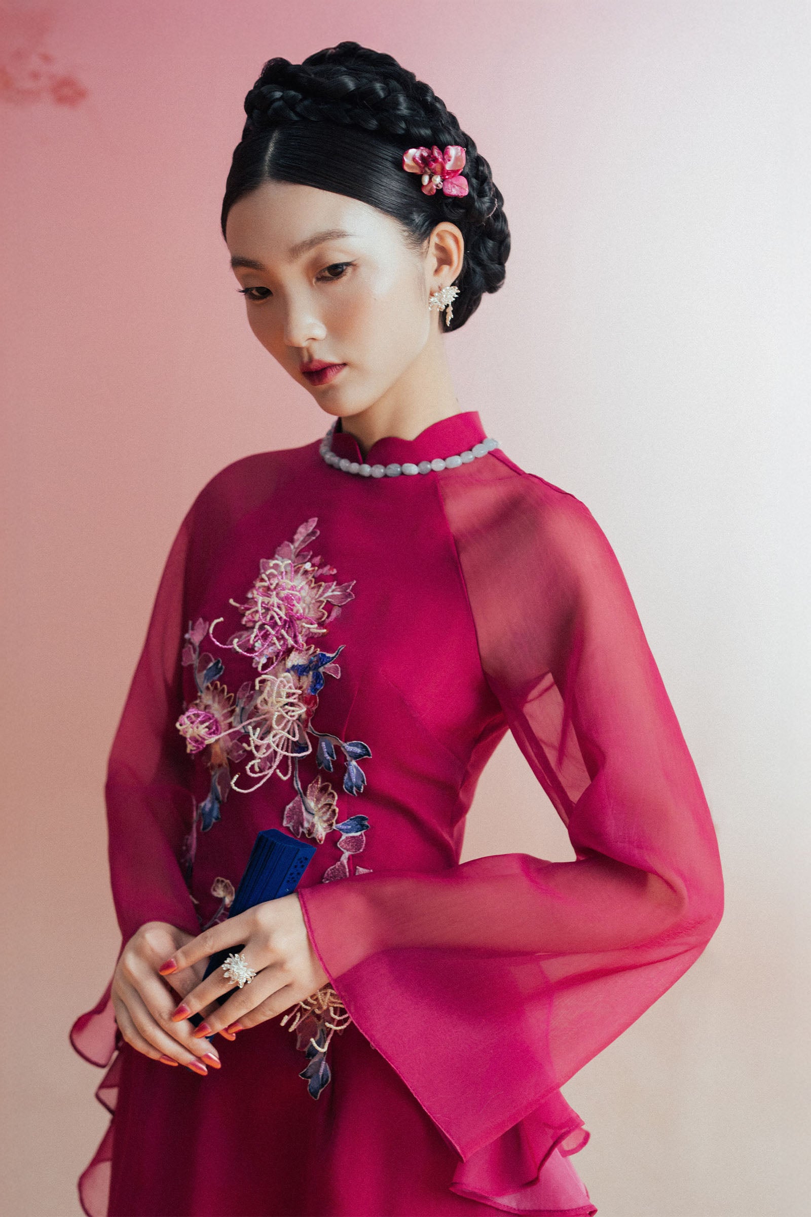 Cuc Thy Ruffle Ao Dai Set