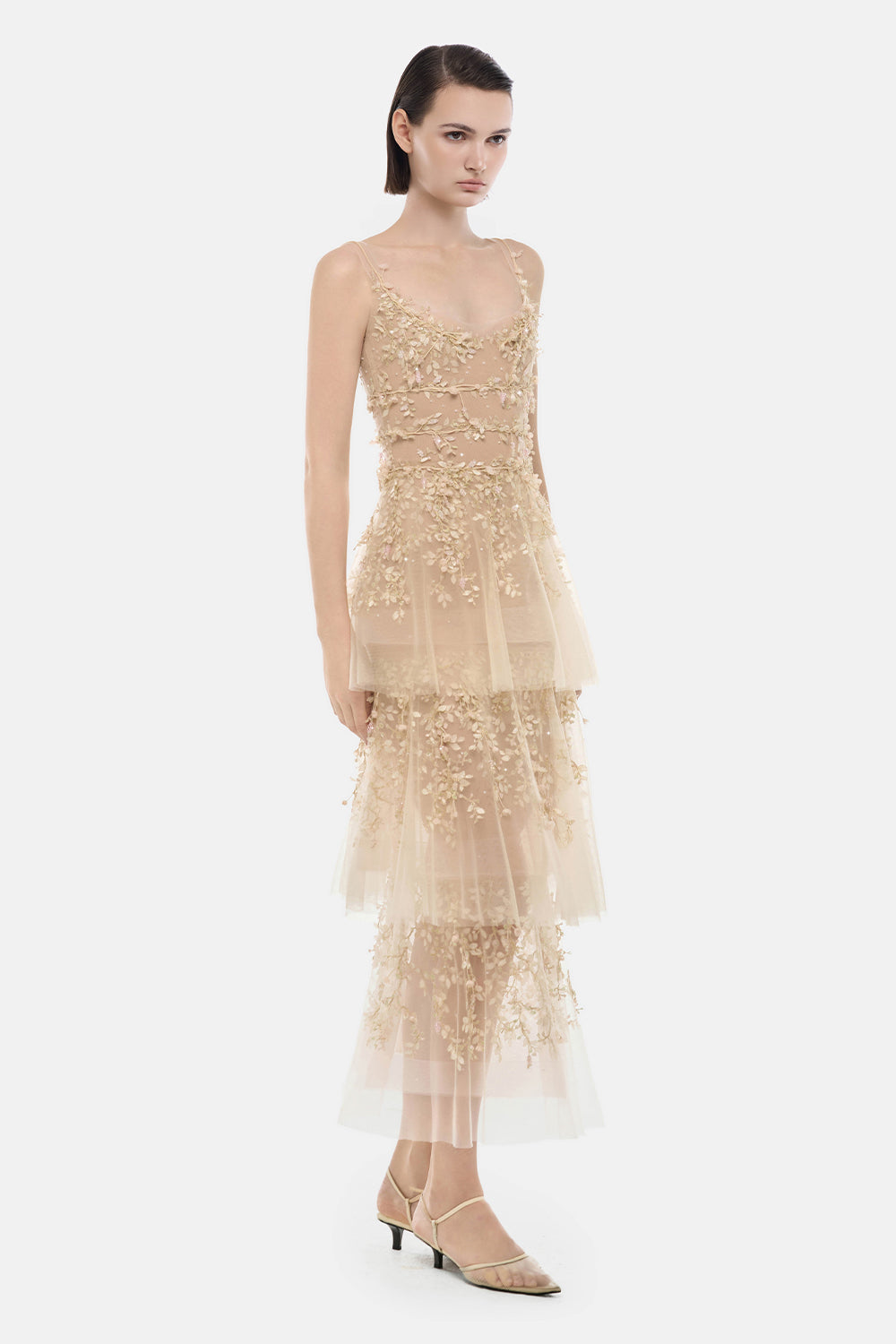 Aira Embroidery Midi Dress
