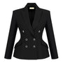 Fiorella Peplum Double Breasted Polycotton Blazer