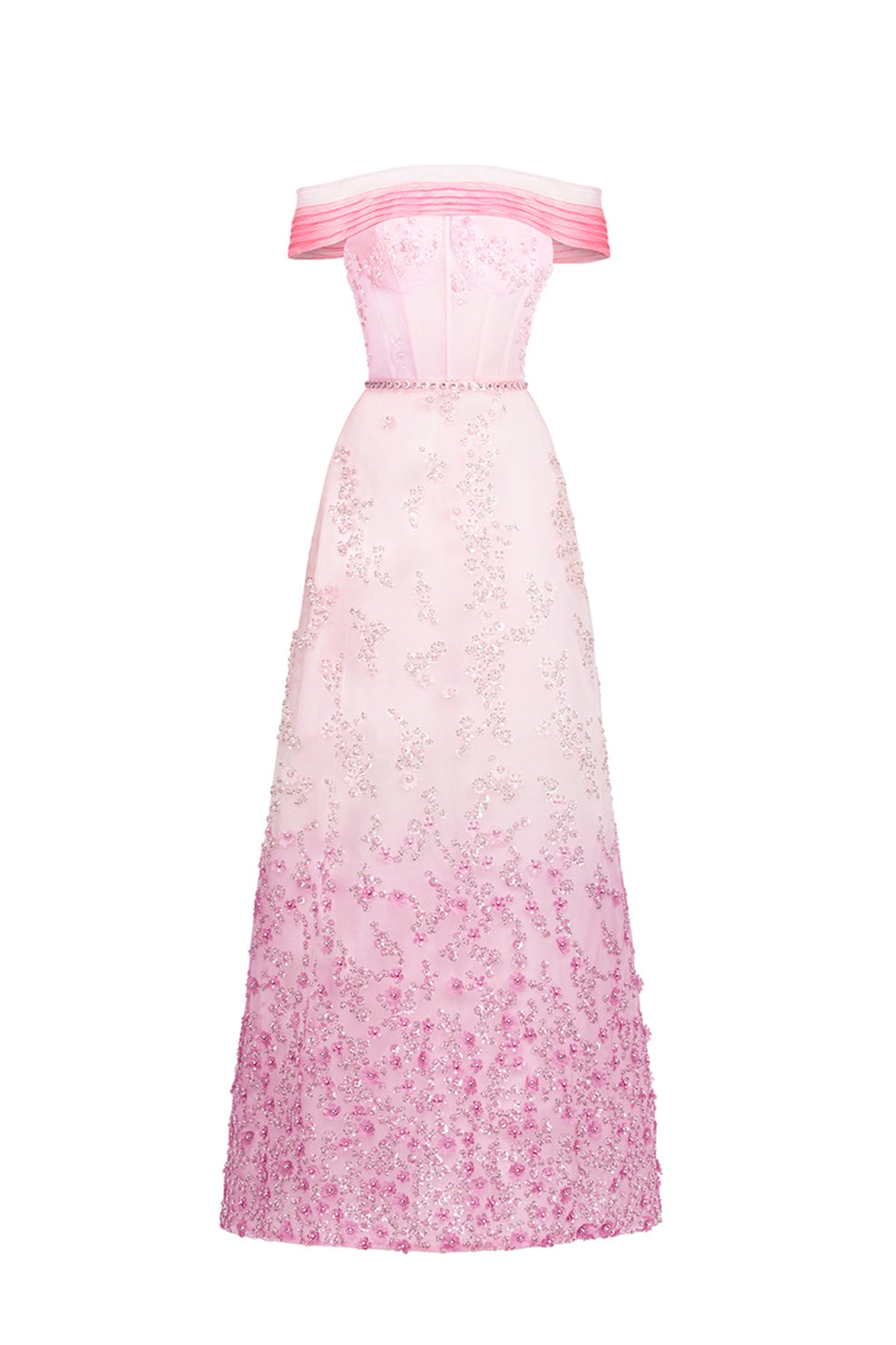 Lauryn A-line Off-Shoulder Polyester Maxi Dress