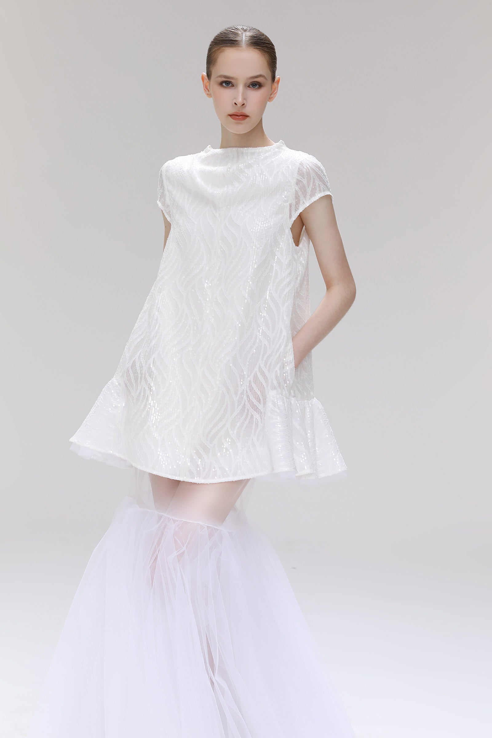 Primevality Cowl Mini Dress