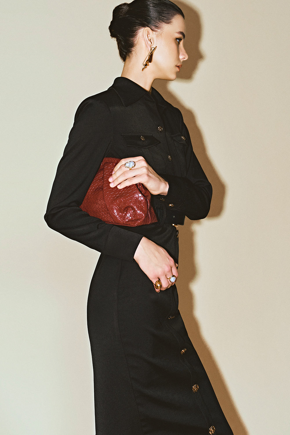 Caelum Collared Button Midi Dress