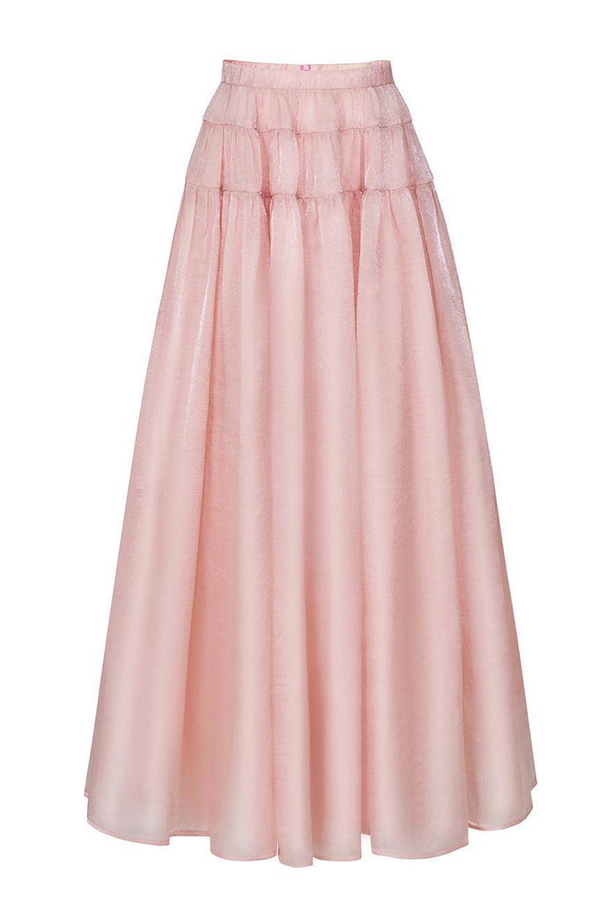 Fiorella Gathered Draped Organza Maxi Skirt