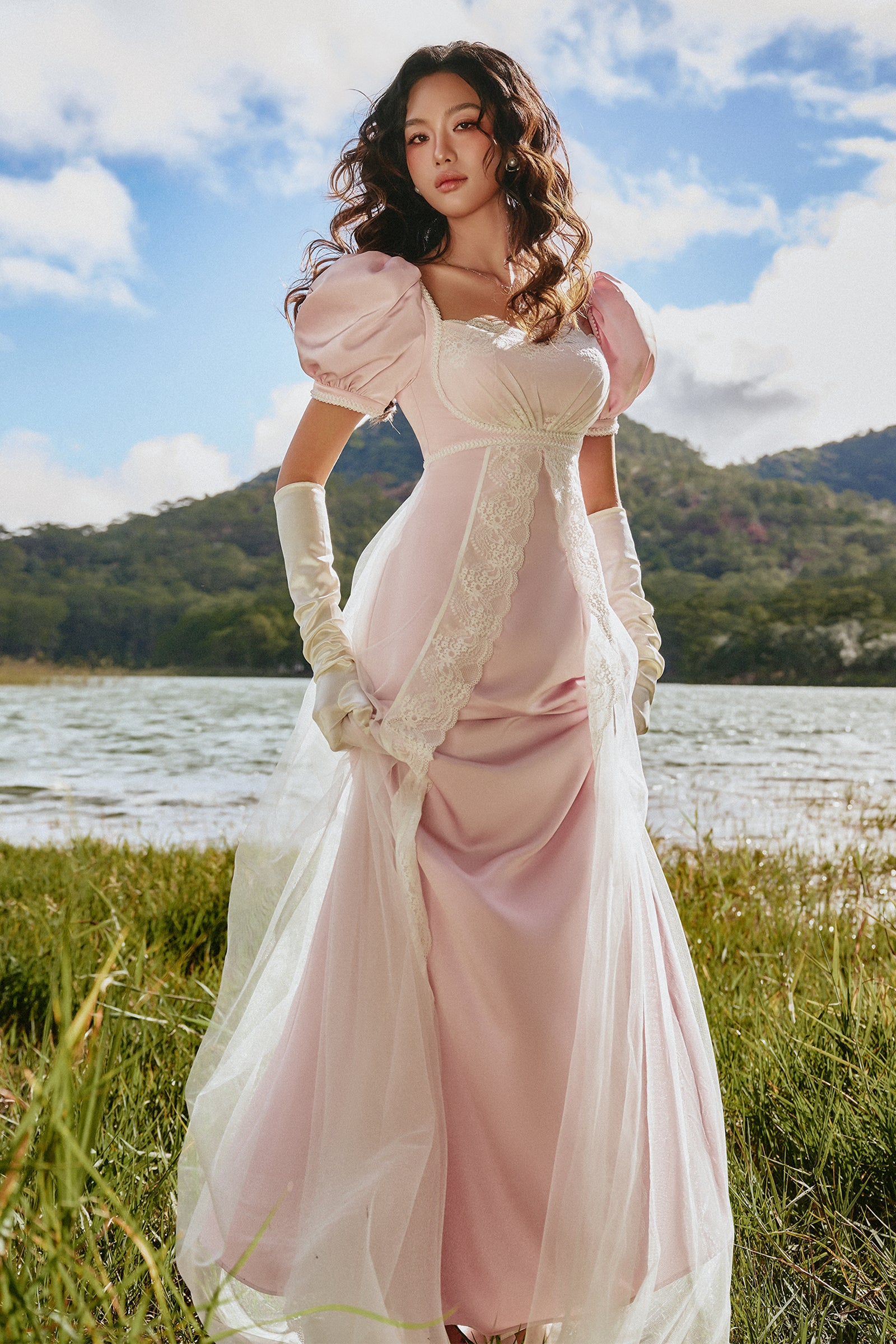 daphne maxi dress Ribbon Pink / XS cf-color-light-blue 0) / S (2 Shogun Star Anna Sawai Style:CAB2324R