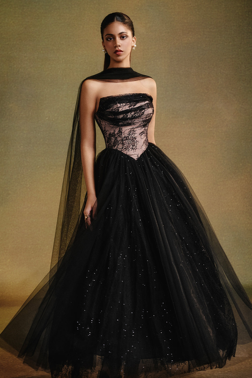 Amelia Ball Gown Gathering Maxi Dress