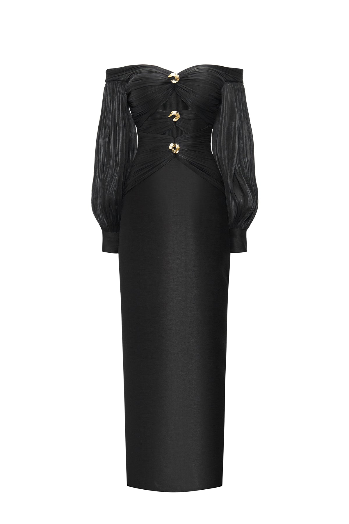 Nythera Off-Shoulder Gathering Maxi Dress