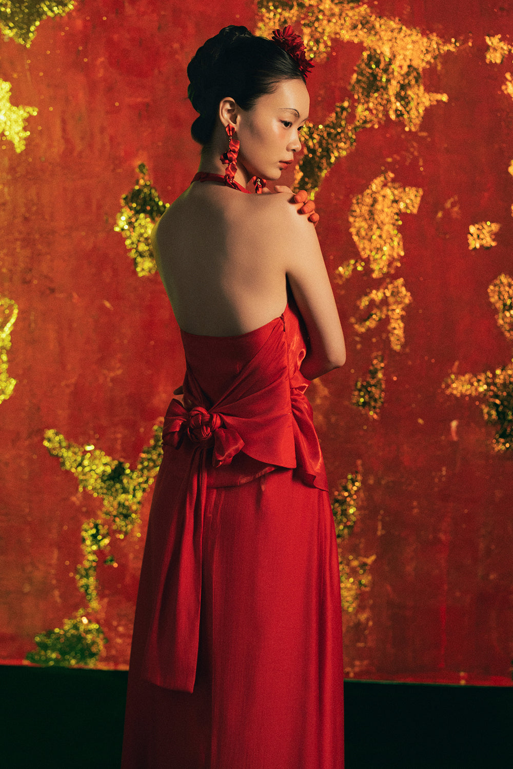 Hong Nhan A-line Twill Silk Skirt