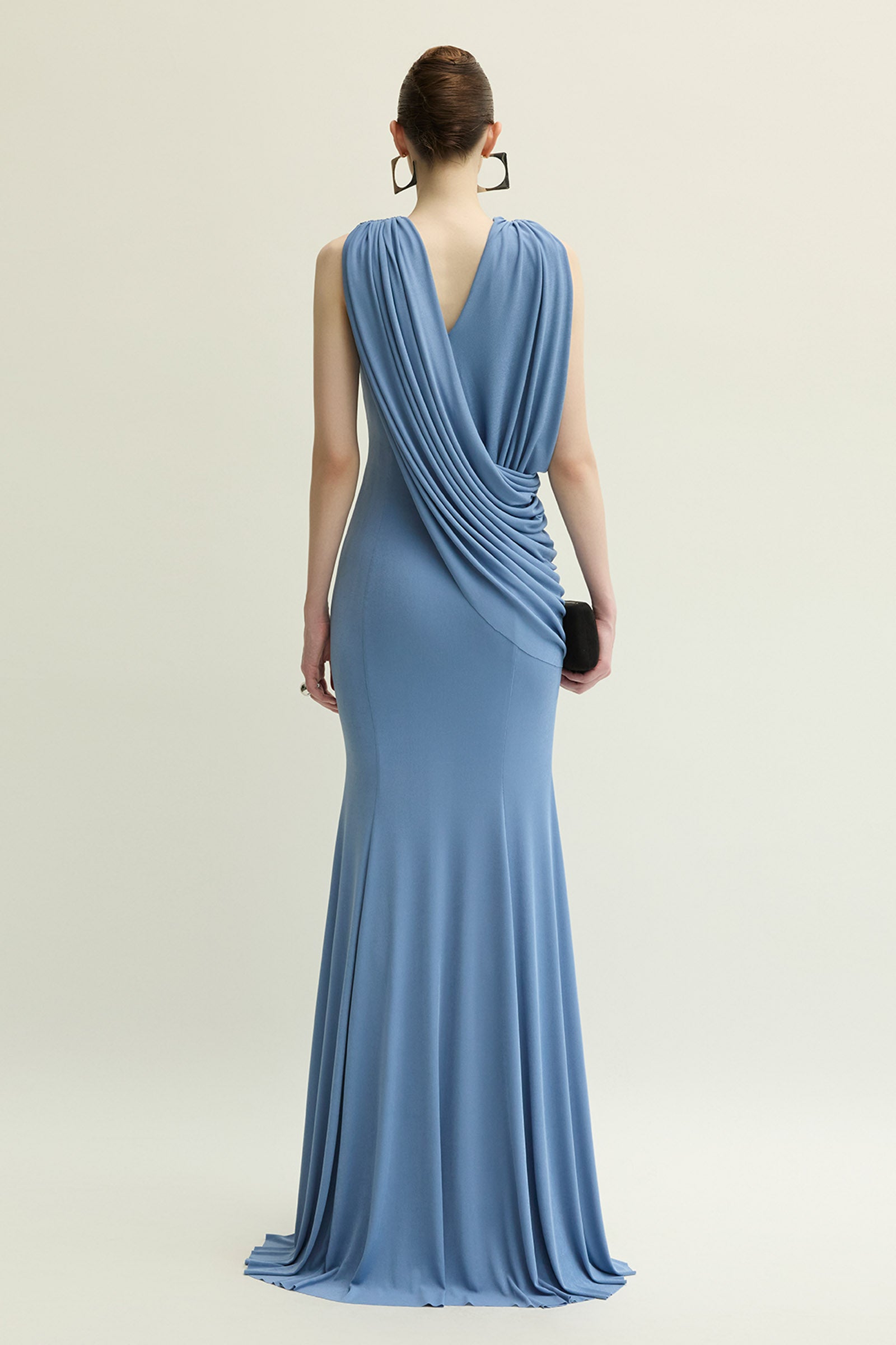 Valaya Sheath Draped Maxi Dress