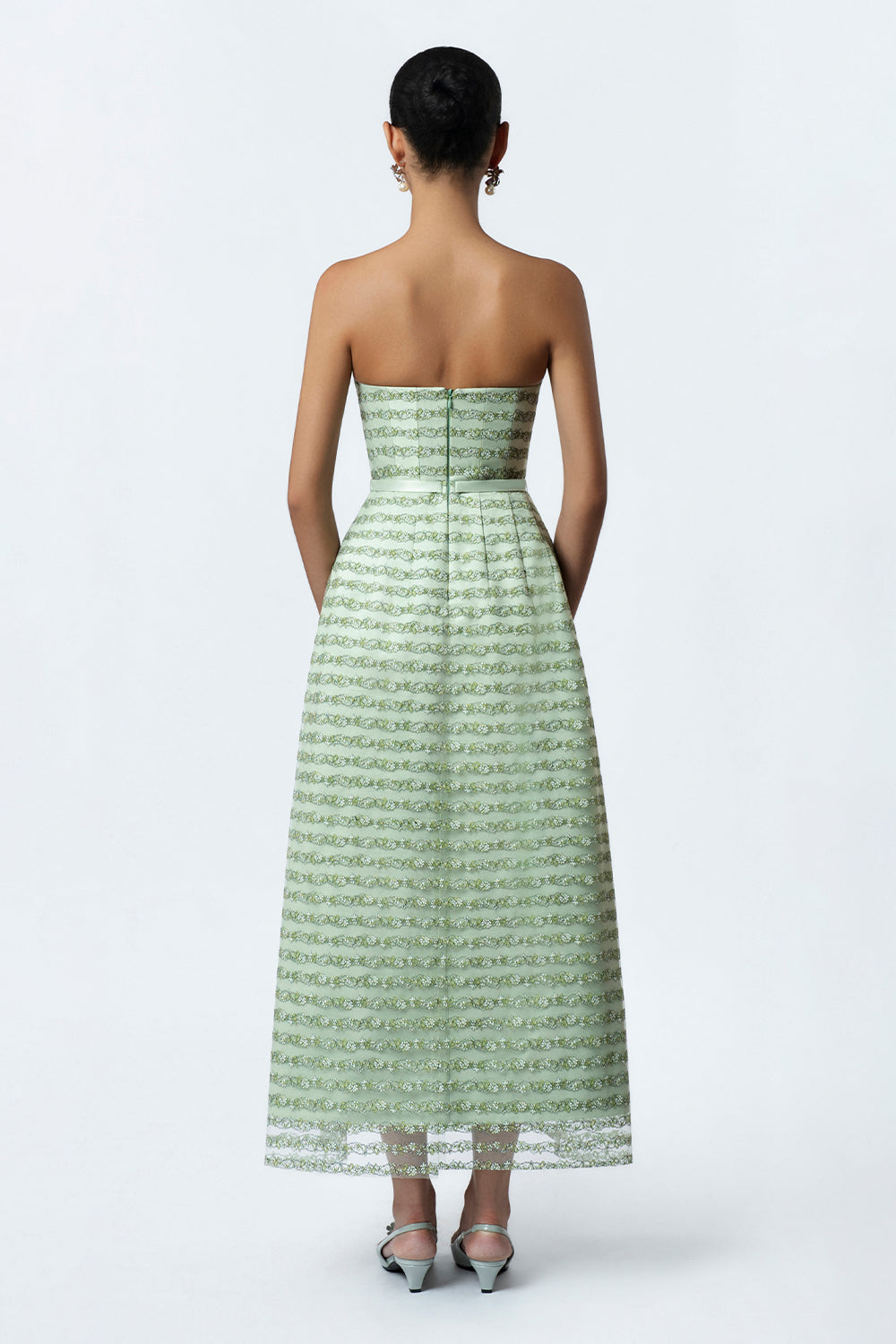 Evergreen Draped Midi Dress