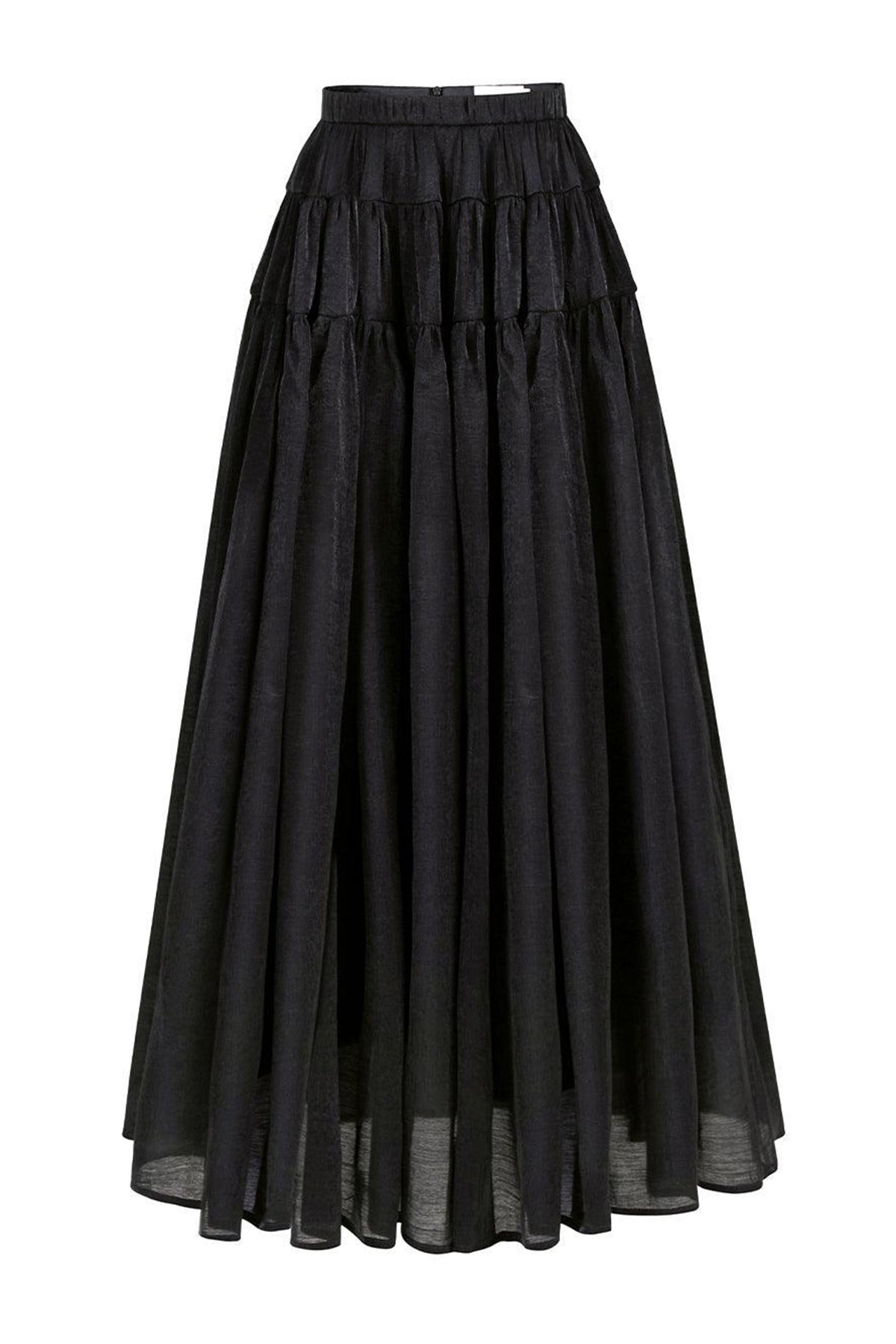 Fiorella Gathered Draped Organza Maxi Skirt