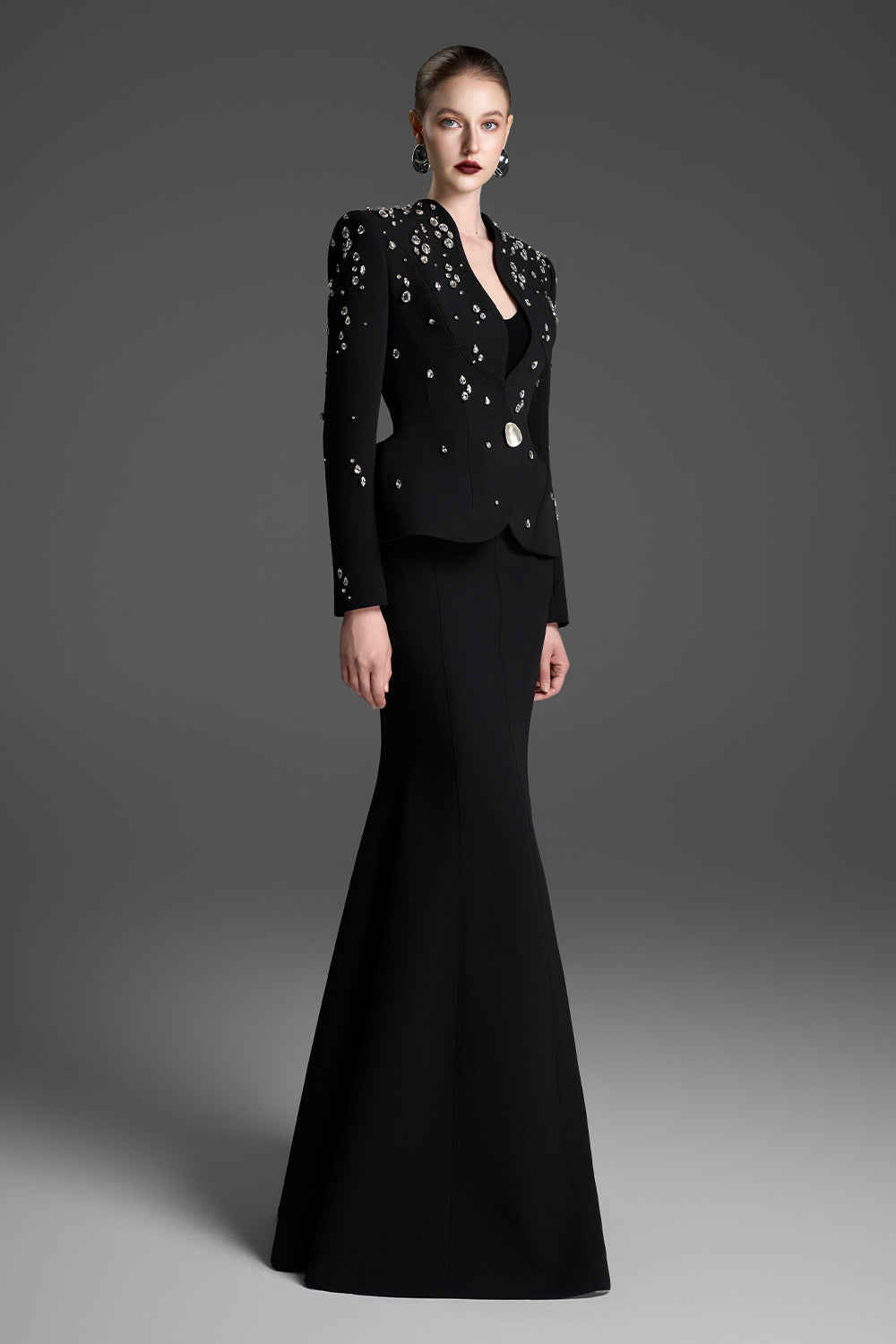 Noelia Peplum Rhinestones Blazer