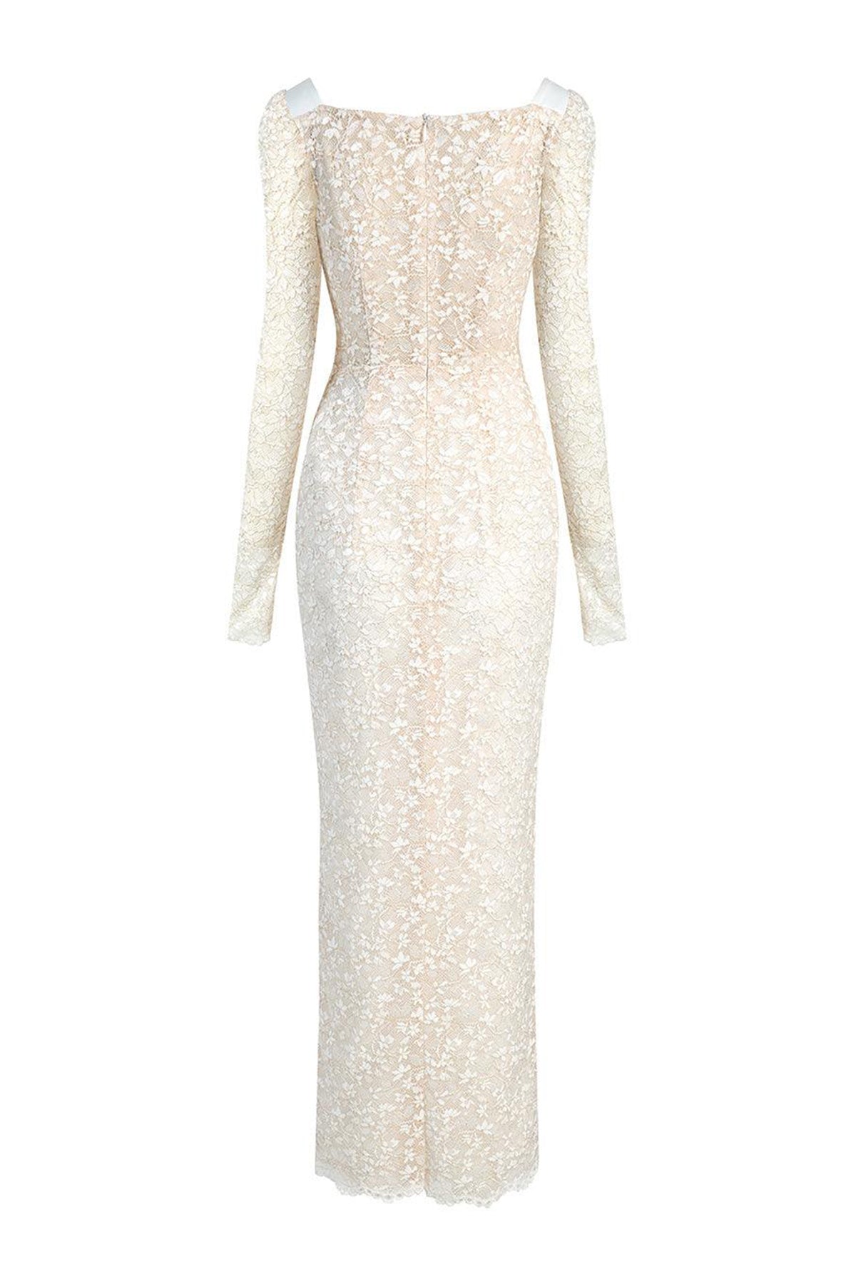 Noble Sheath Single Breasted Lace Midi Dress