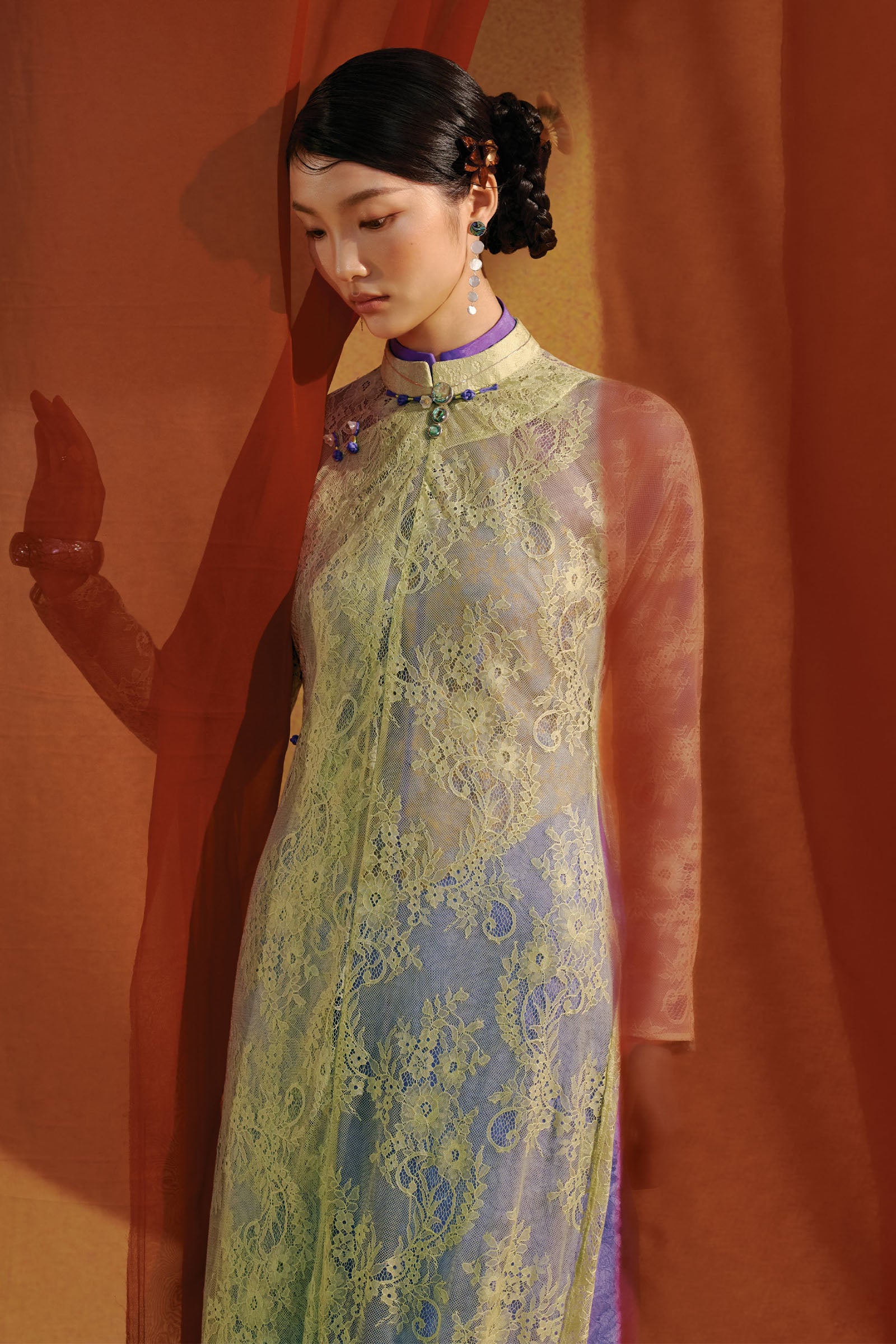 Khue Ngan Lace Ao Dai Set
