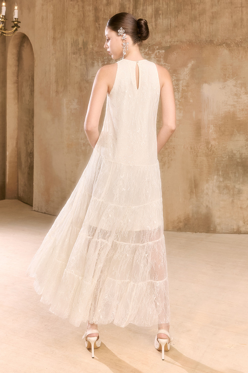Ashi Shirring Midi Dress