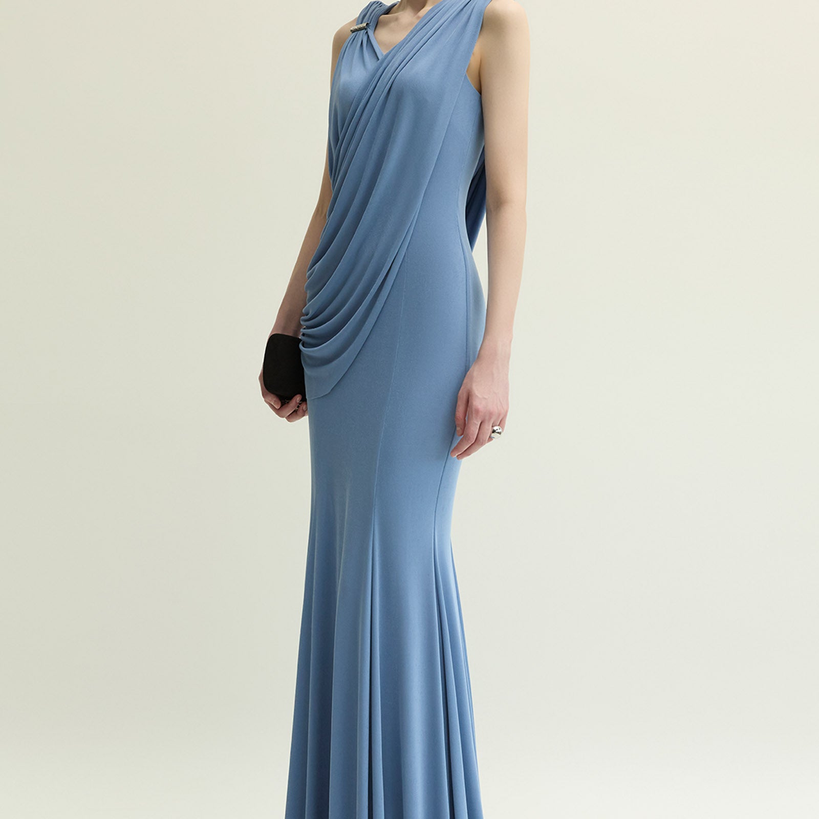 Valaya Sheath Draped Maxi Dress