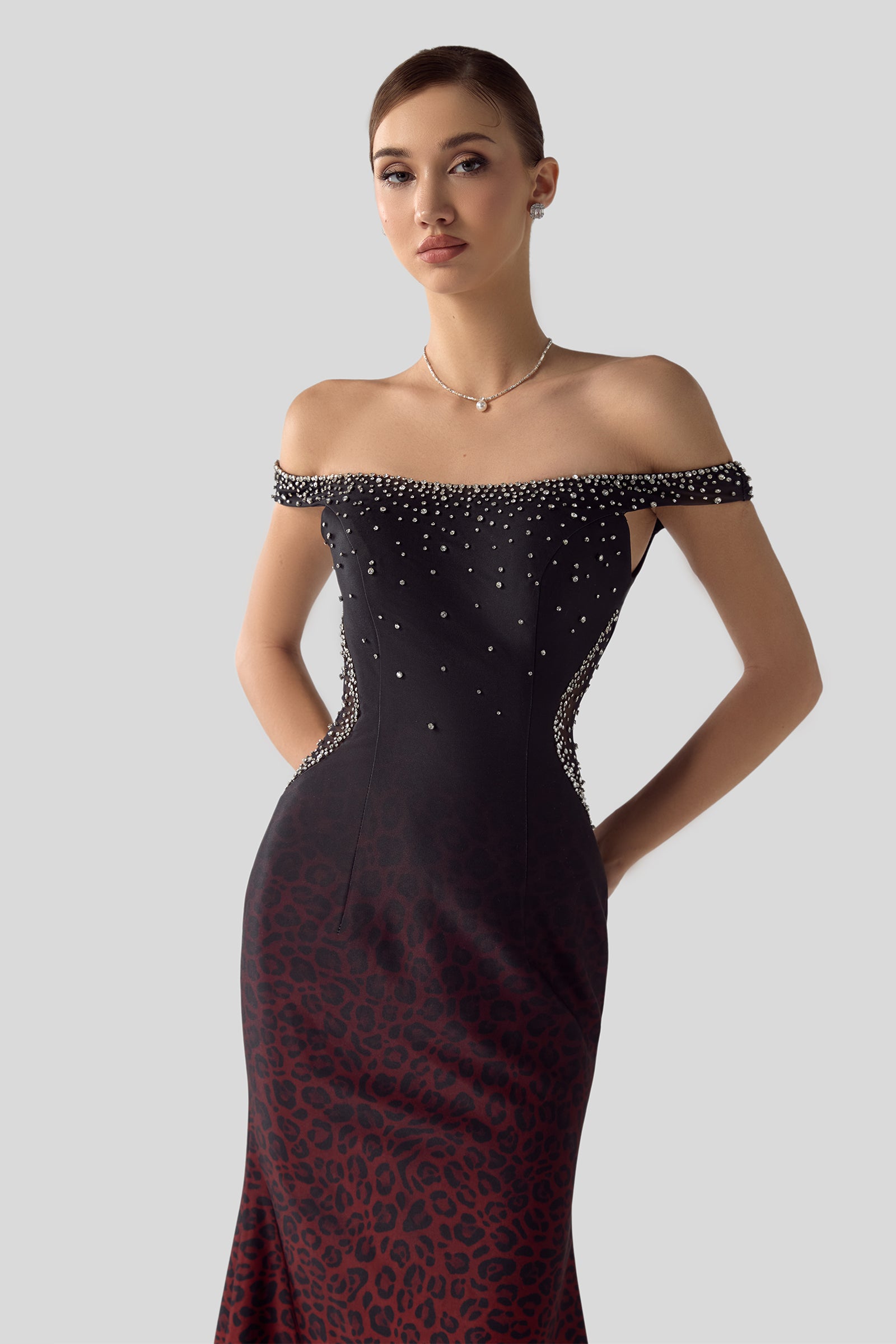Elite Off-Shoulder Maxi Dress