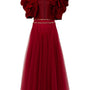 Karsyn A-line Flower Applique Polyester Ankle Length Set