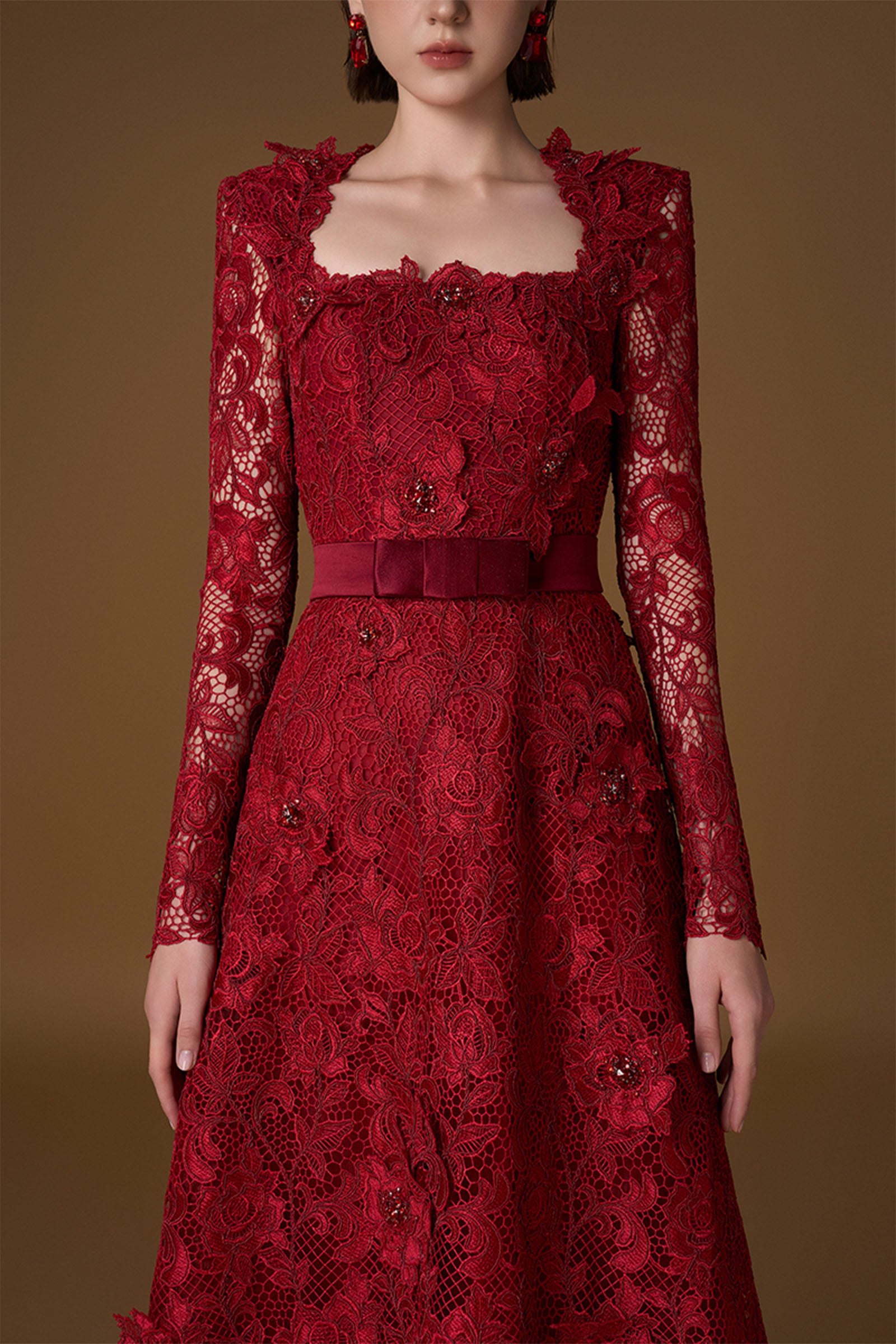 Evara Trapeze Neck Maxi Dress