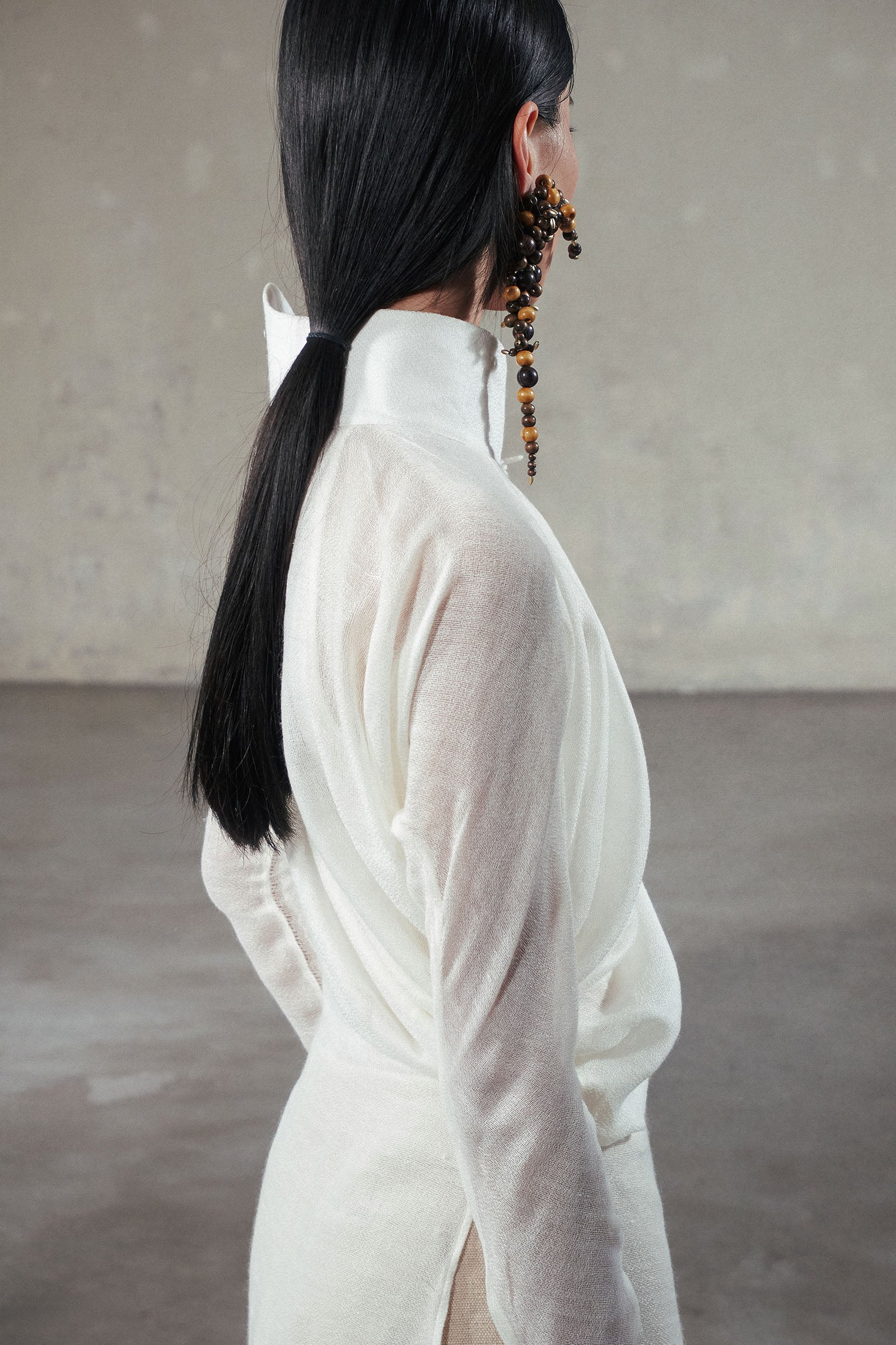 Bach Van Asymmetric Neck Ao Dai