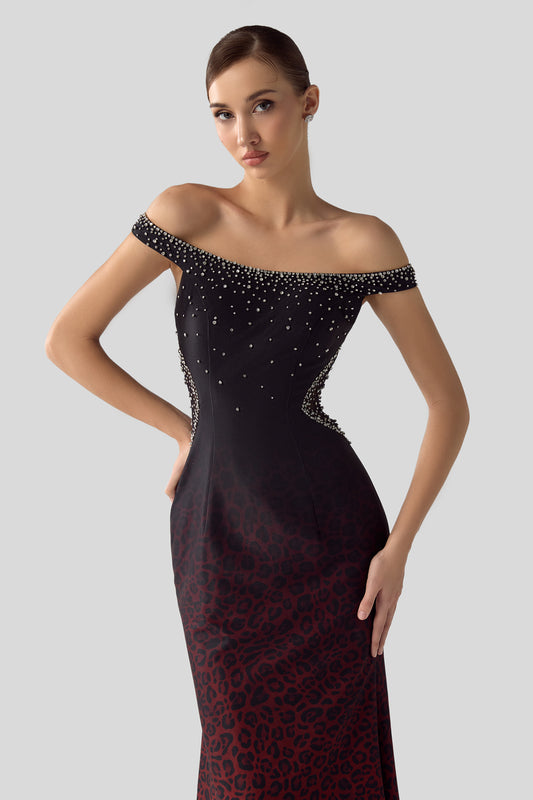 Elite Off-Shoulder Maxi Dress