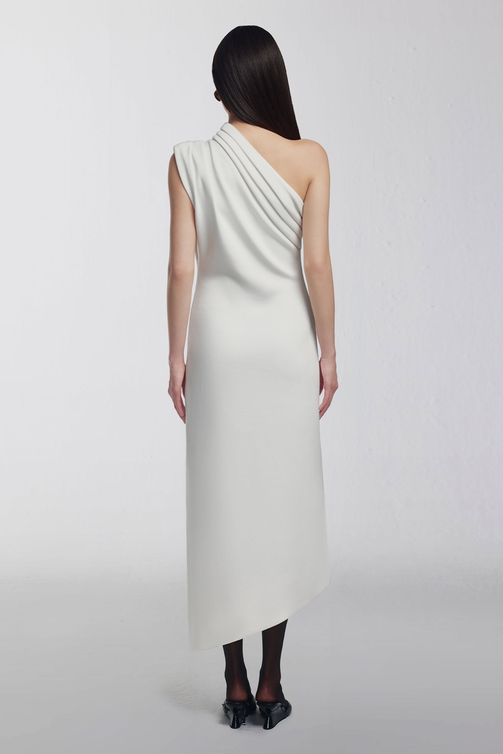 Lea One Shoulder Draped Maxi Dress