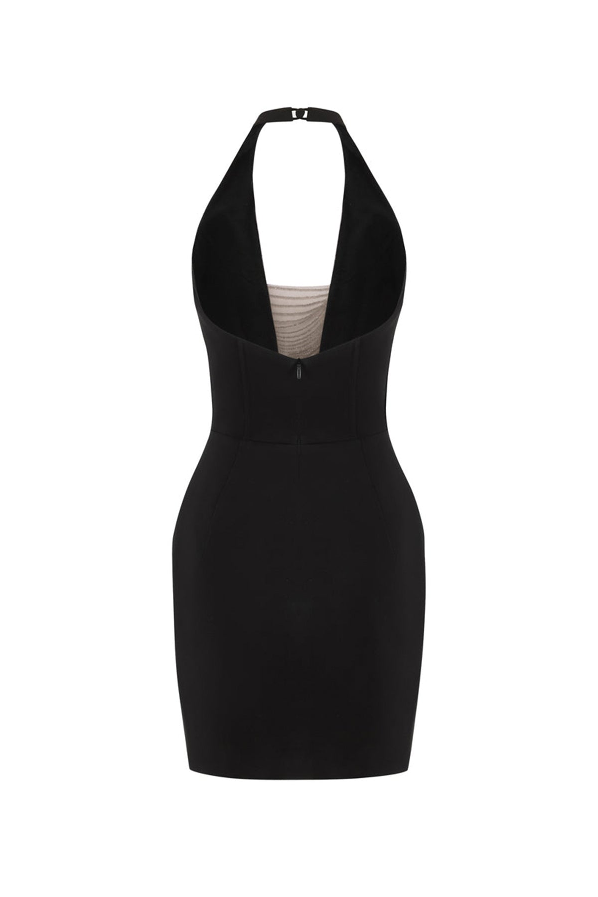 Dahlisca Bodycon Halter Neck Crepe Mini Dress