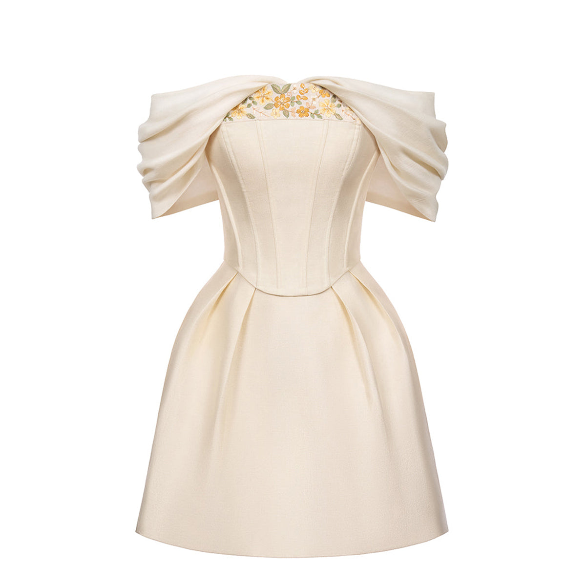 Fanny A-line Off-Shoulder Polyester Mini Dress
