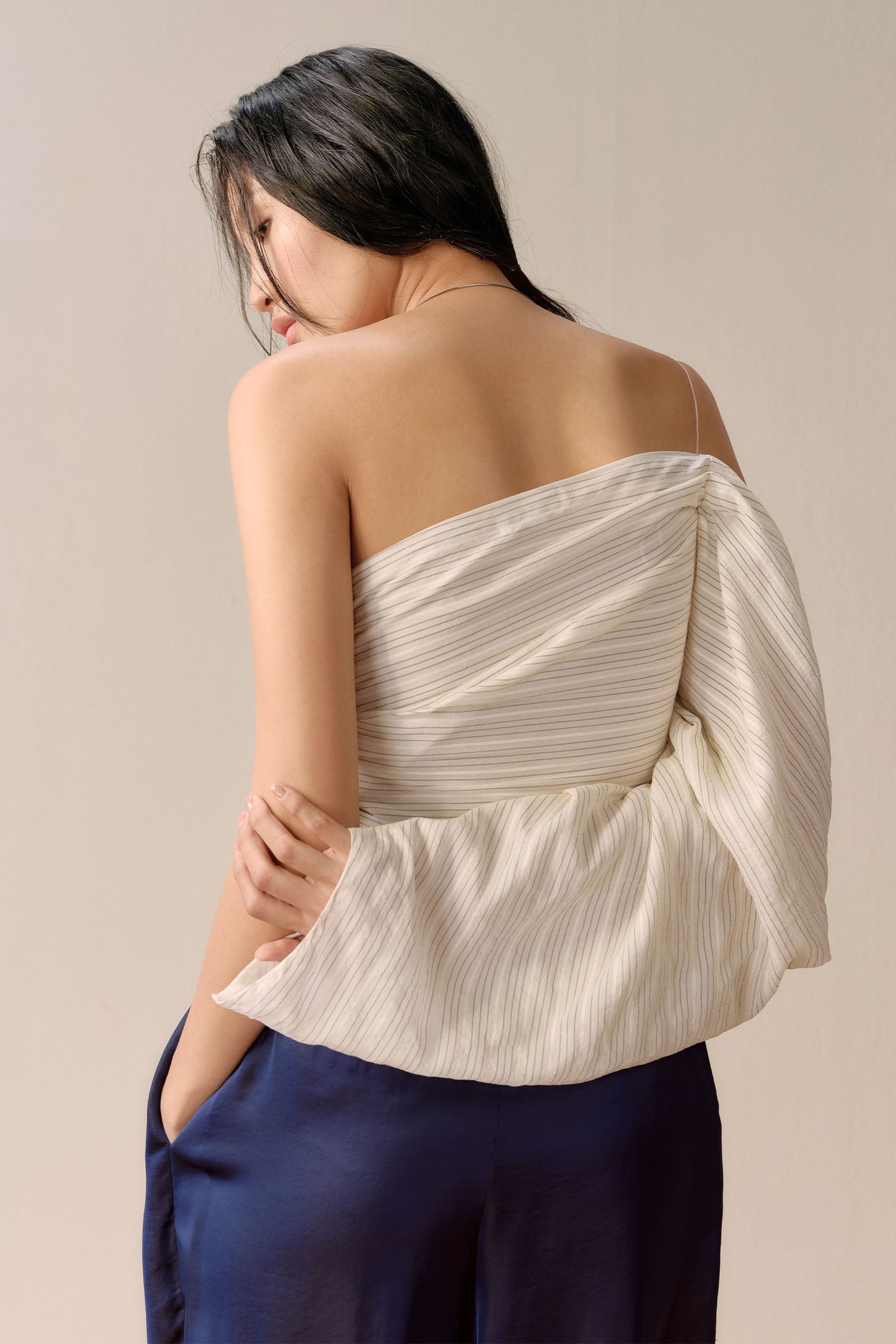Maeve Asymmetric Sleeve Top