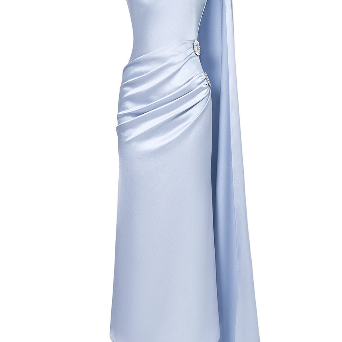Nimbus Trumpet One Shoulder Silk Ankle Length Dress