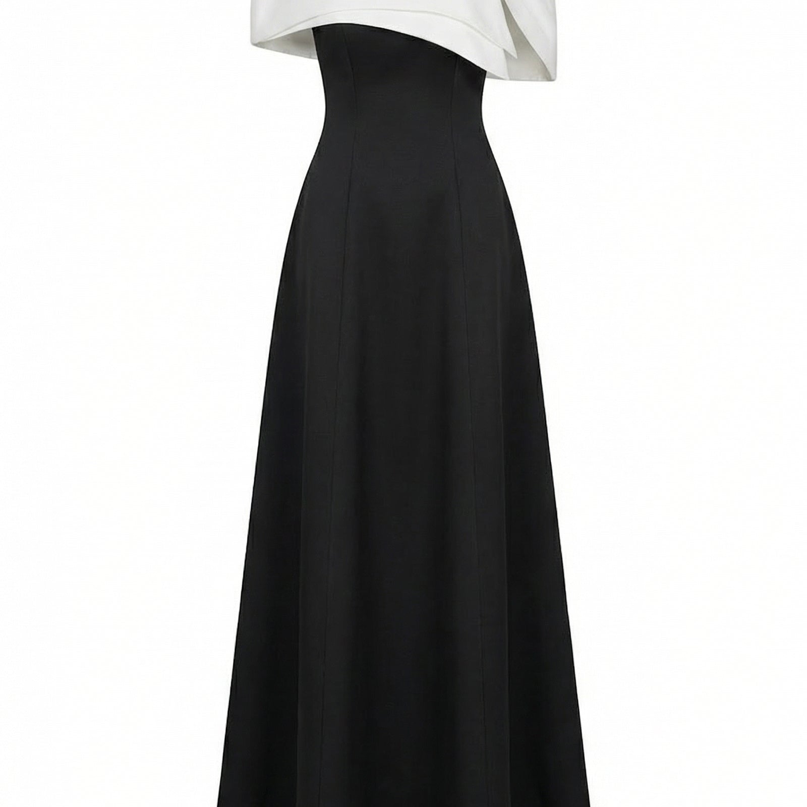 Via Asymmetric Neck Maxi Dress