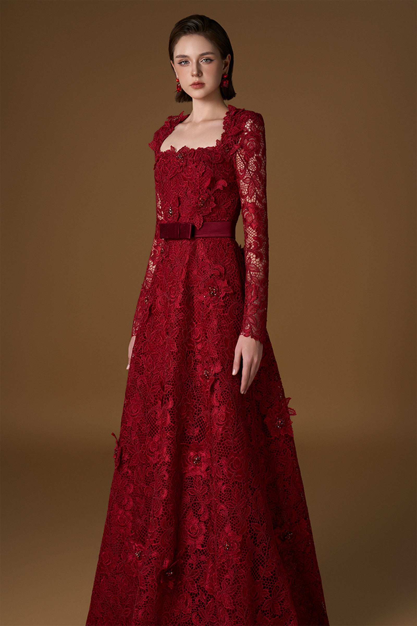 Evara Trapeze Neck Maxi Dress