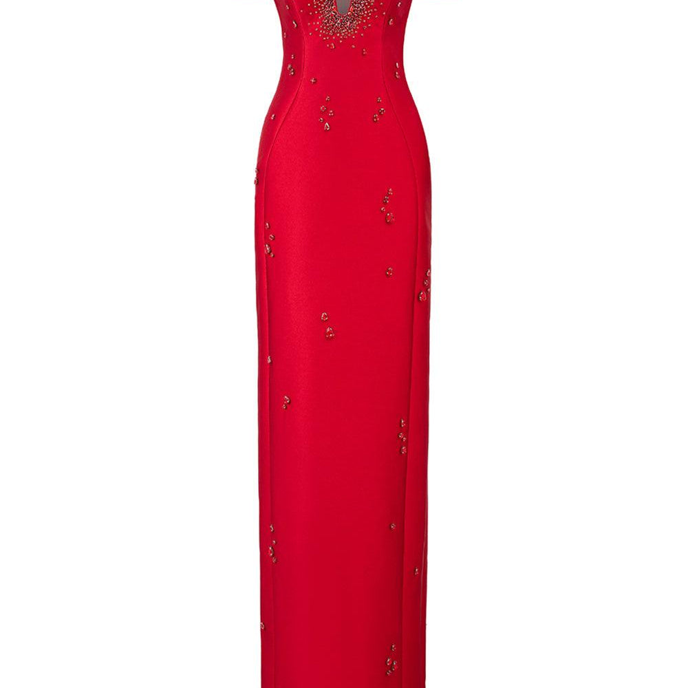 Clarke Sheath Off-Shoulder Taffeta Floor Length Dress