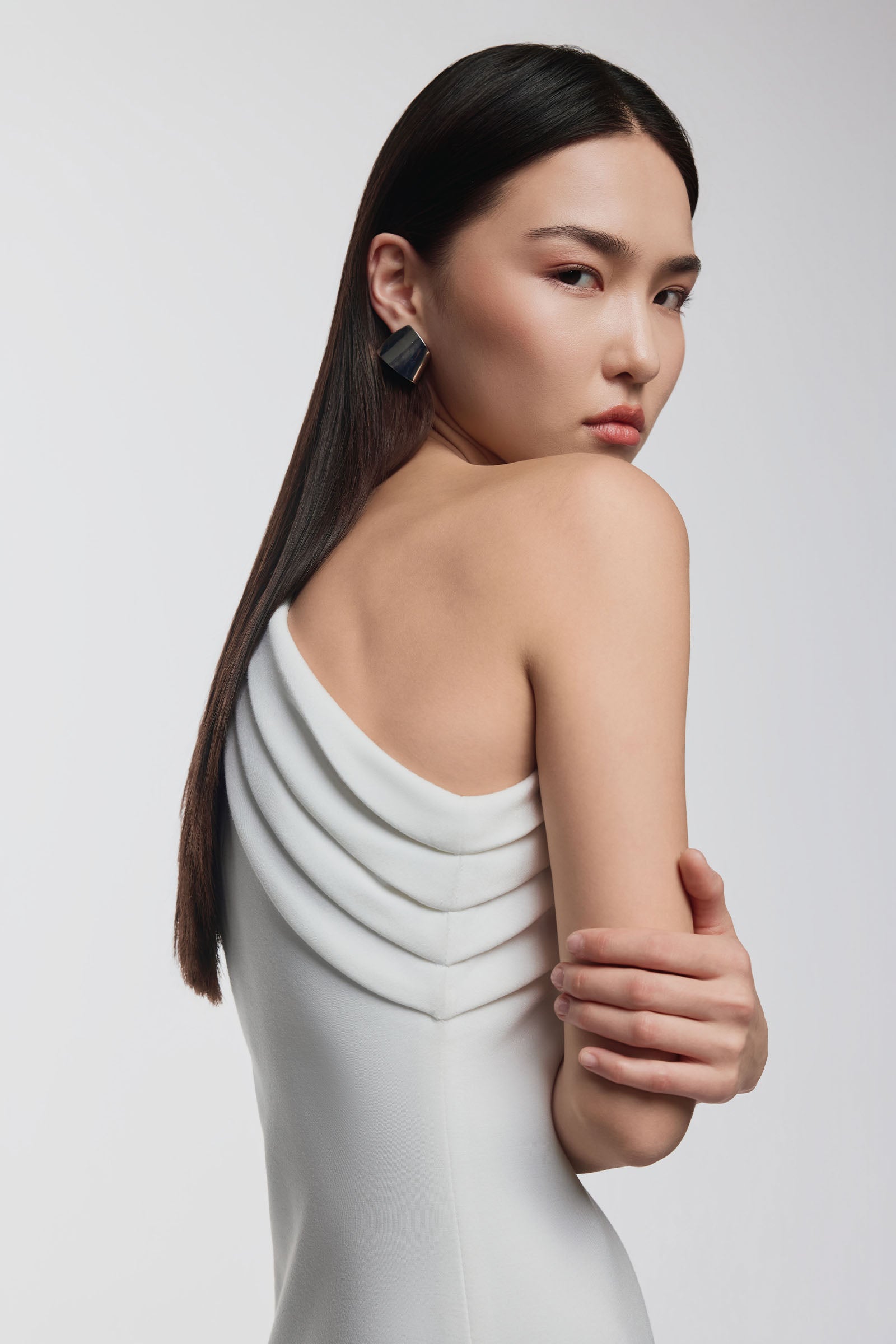 Lea One Shoulder Draped Maxi Dress