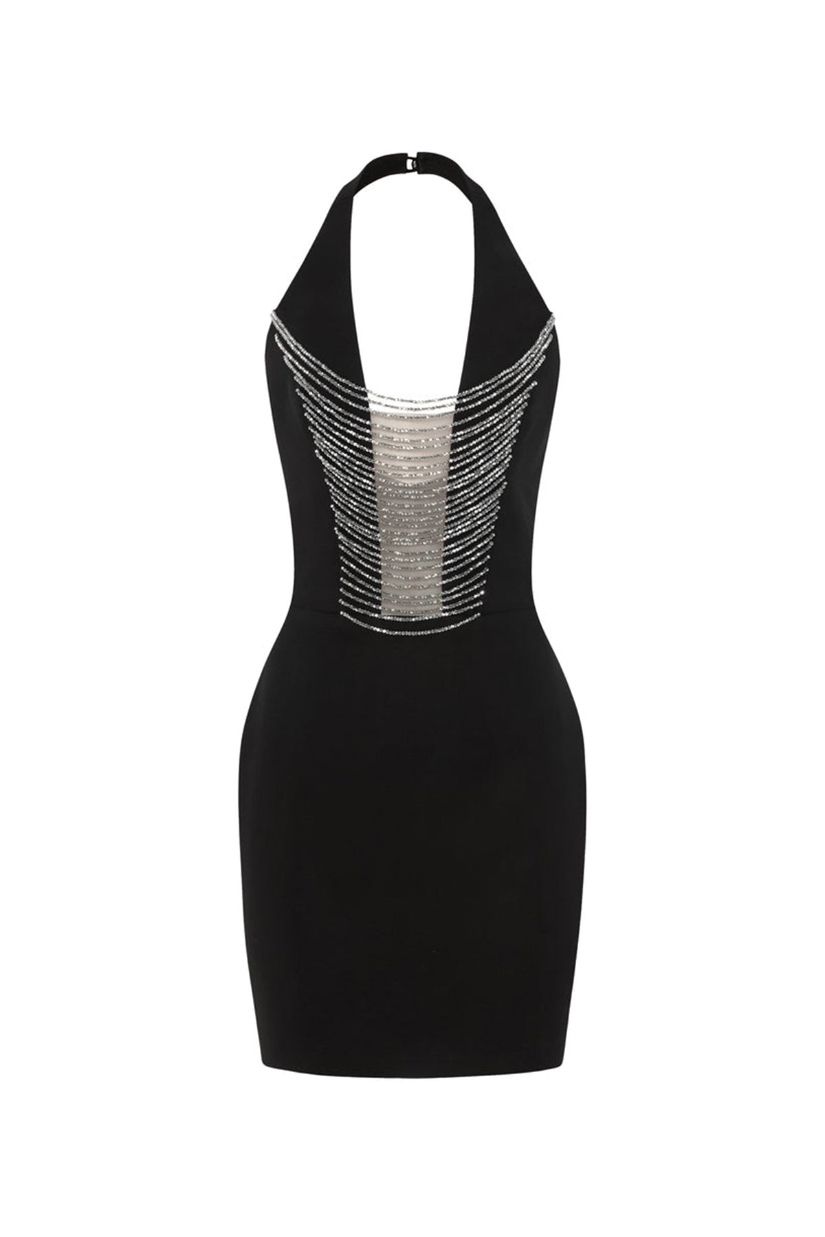 Dahlisca Bodycon Halter Neck Crepe Mini Dress