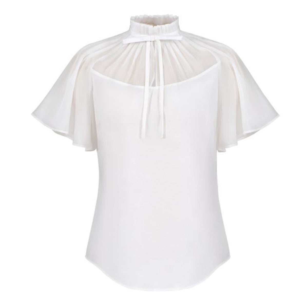 Évora Straight Flutter Sleeved Cotton Viscose Top