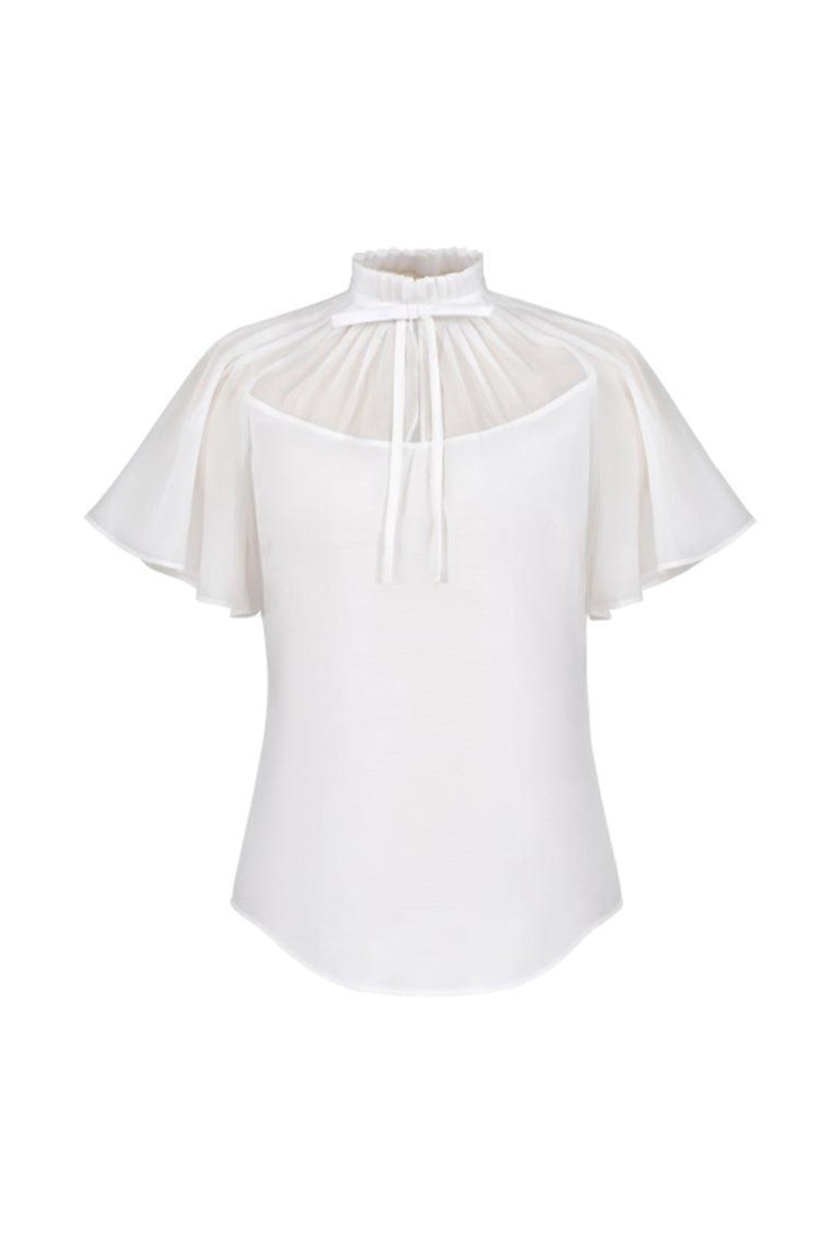 Évora Straight Flutter Sleeved Cotton Viscose Top