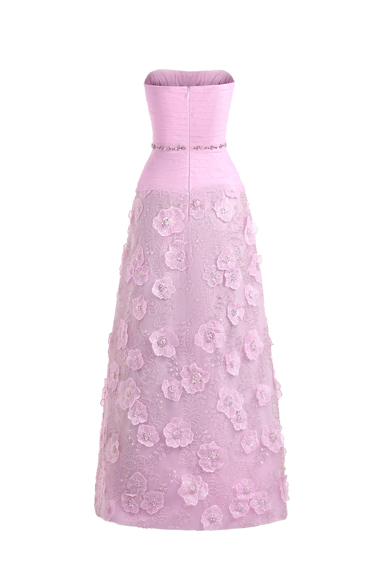 Juliet A-line Flower Applique Polyester Maxi Dress