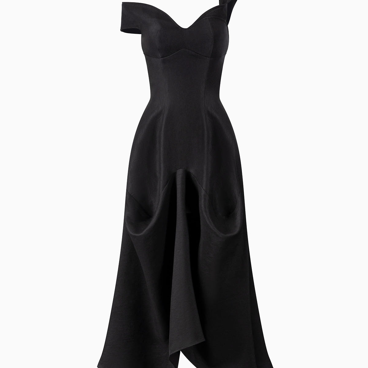 Lior Asymmetric Neck Midi Dress