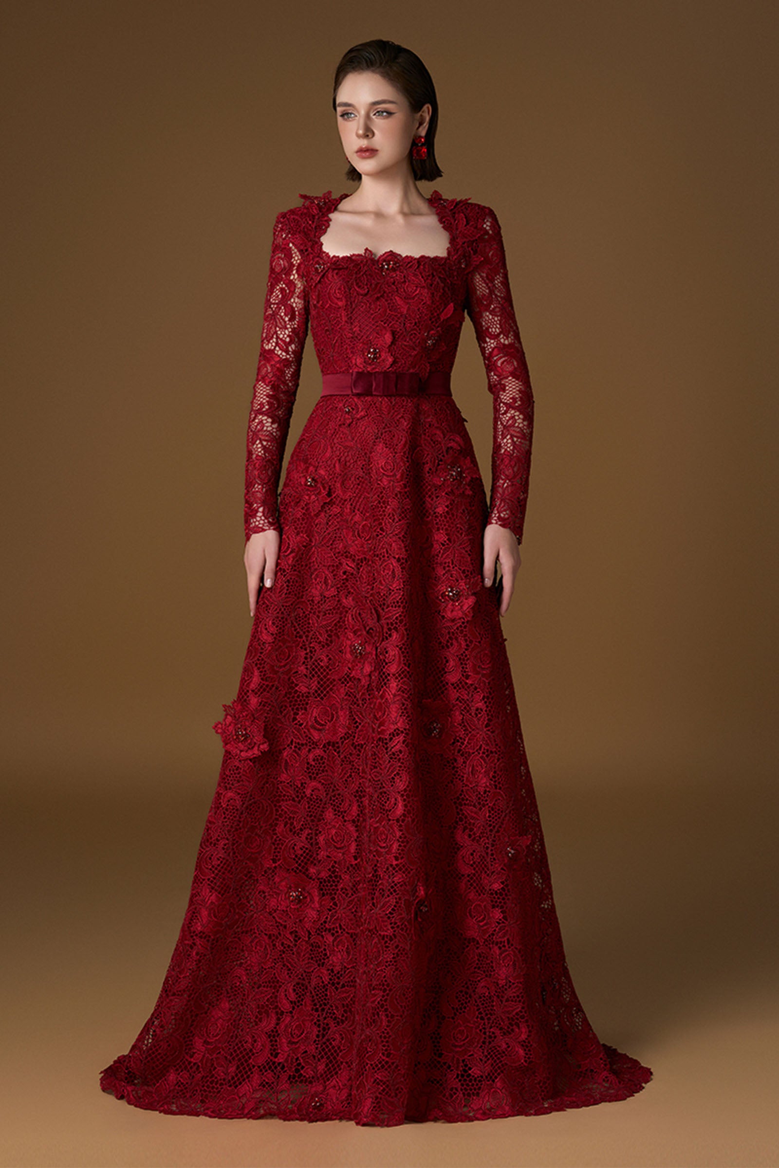 Evara Trapeze Neck Maxi Dress