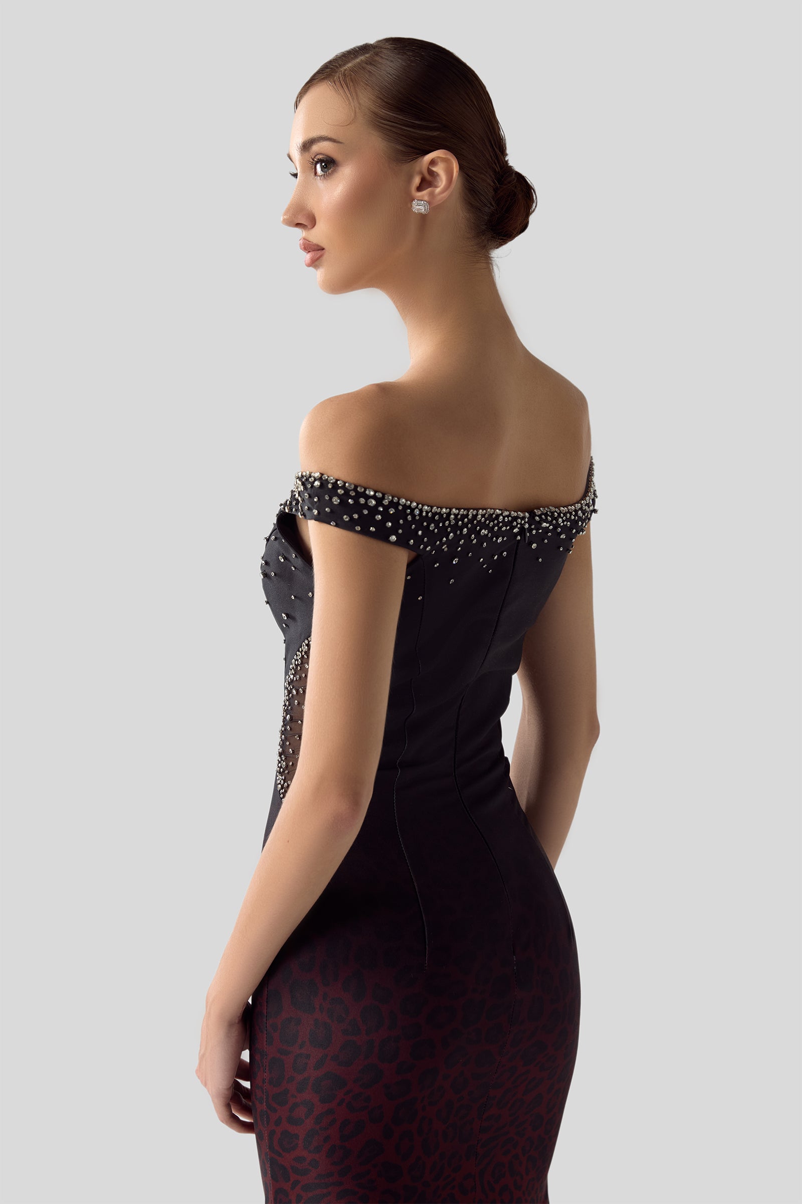 Elite Off-Shoulder Maxi Dress