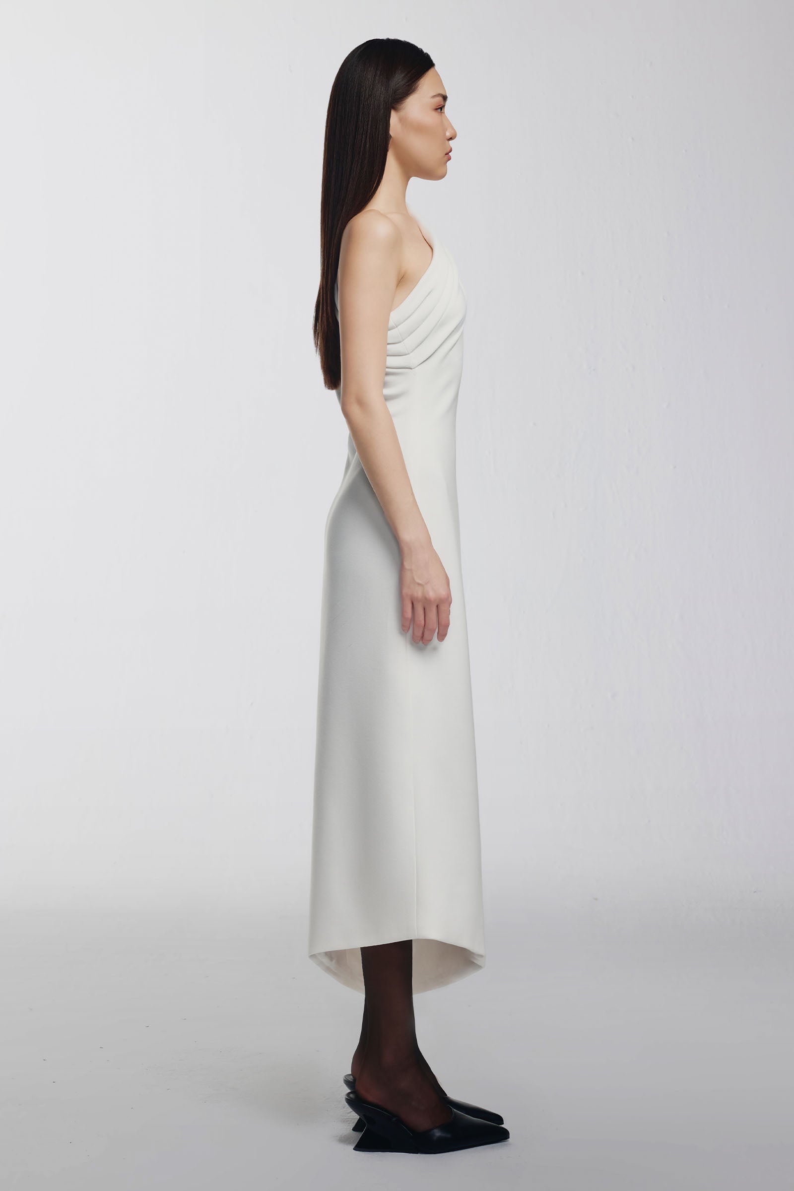 Lea One Shoulder Draped Maxi Dress