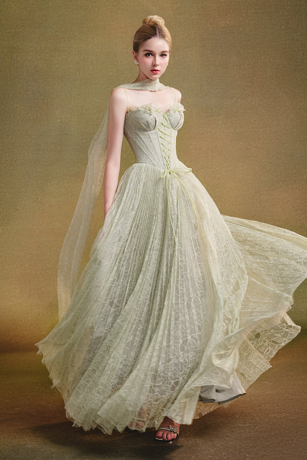 Twilight Sweetheart Pleated Maxi Dress