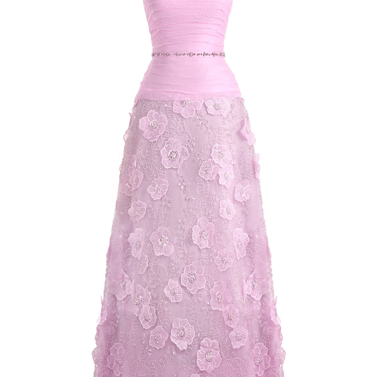 Juliet A-line Flower Applique Polyester Maxi Dress
