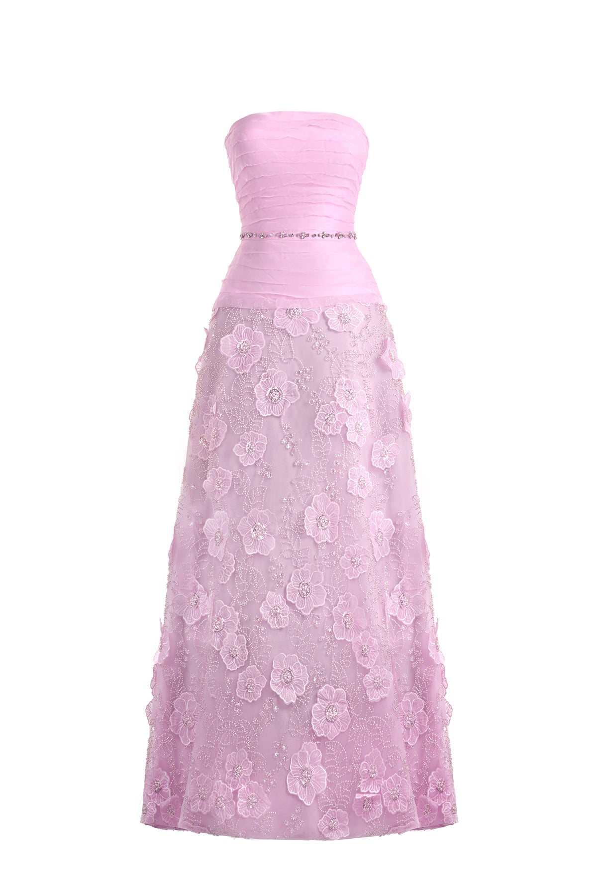 Juliet A-line Flower Applique Polyester Maxi Dress
